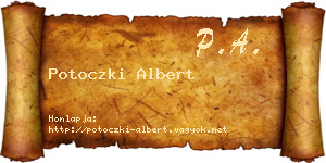 Potoczki Albert névjegykártya