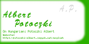 albert potoczki business card